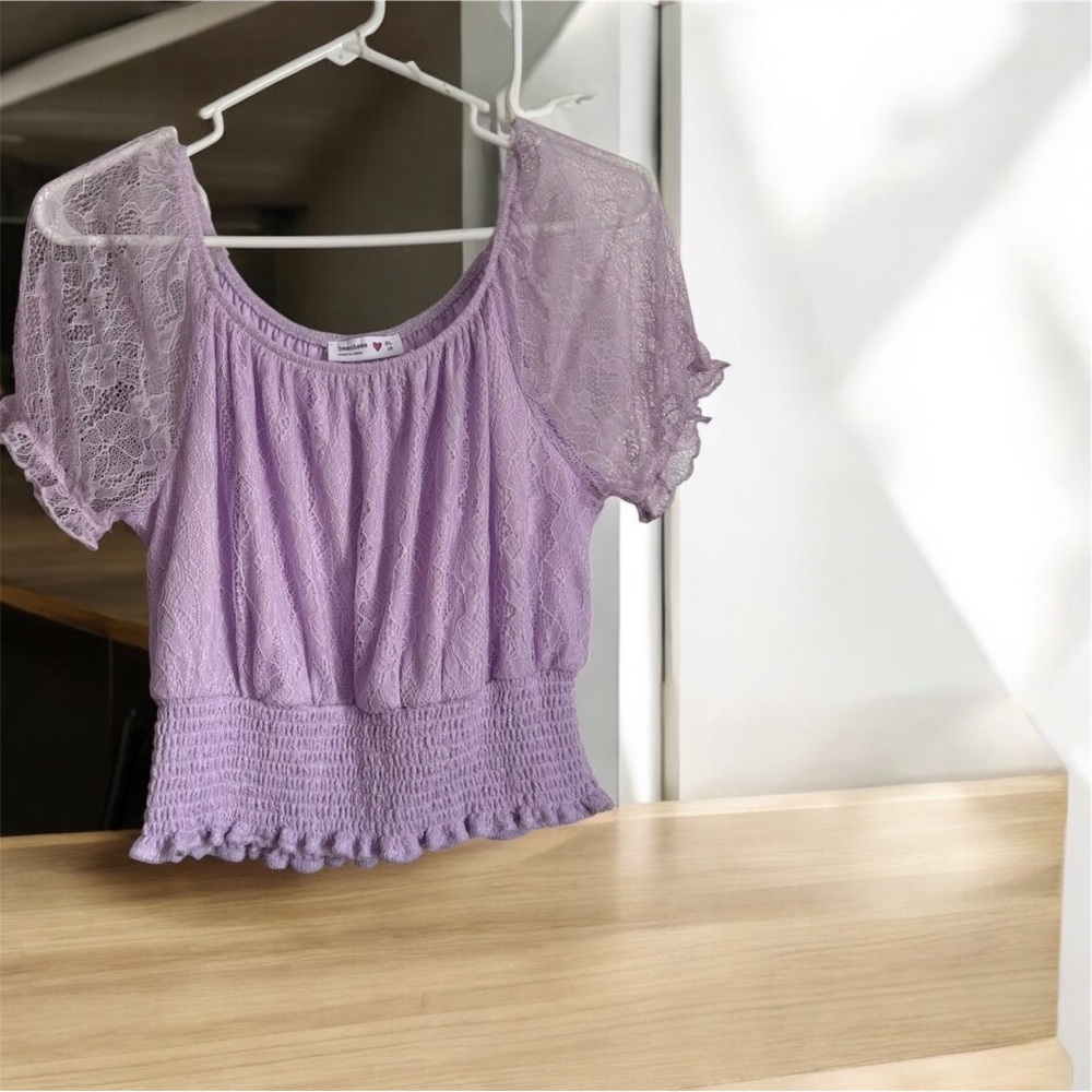 Beautées Lilac  Lace Crop Top - Size XL - NWT